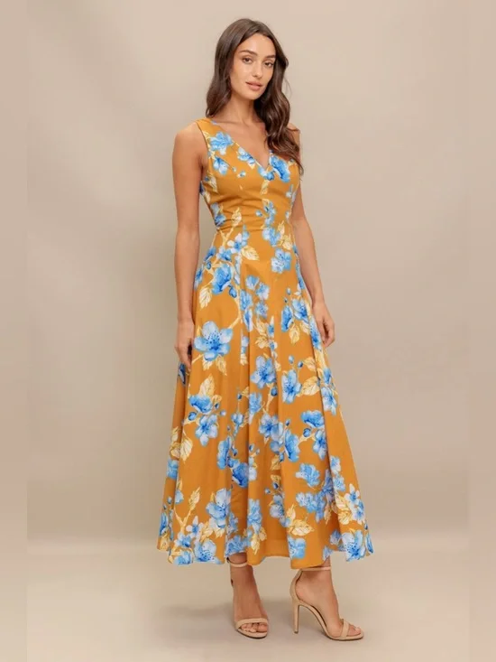 flying tomato RUSH WOVEN MIDI DRESS Small - Picture 5 of 9